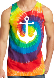 Mens Anchor Tie Dye Tank Top - Yoga Clothing for You