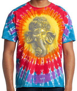 Mens 3D Ganesha Tie Dye Yoga T-Shirt - Yoga Clothing for You