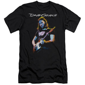 David Gilmour Slim Fit T-Shirt Classic Portrait Black Tee - Yoga Clothing for You
