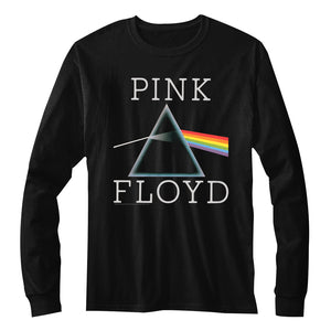 Pink Floyd Long Sleeve T-Shirt Prism Logo Black Tee - Yoga Clothing for You
