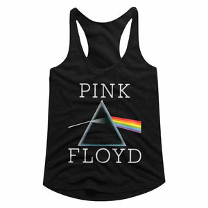 Pink Floyd Ladies Racerback Tanktop Prism Logo Black Tank - Yoga Clothing for You