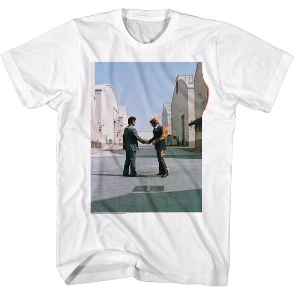 Pink Floyd T-Shirt Wish You Were Here Album Cover White Tee - Yoga Clothing for You