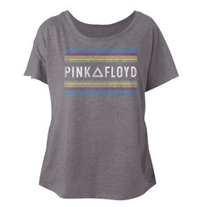 Pink Floyd Ladies Dolman T-Shirt Rainbows Premium Heather Tee - Yoga Clothing for You
