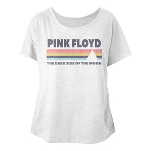 Pink Floyd Ladies Dolman T-Shirt The Dark Side of the Moon White Tee - Yoga Clothing for You