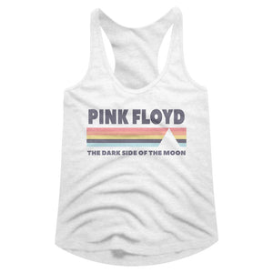 Pink Floyd Ladies Racerback The Dark Side of the Moon White Tank - Yoga Clothing for You