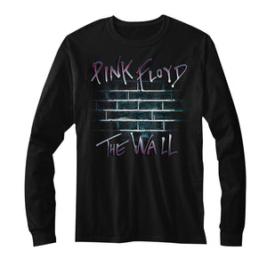 Pink Floyd Long Sleeve T-Shirt The Wall Purple Gradient Black Tee - Yoga Clothing for You