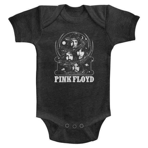 Pink Floyd Infant Bodysuit Head Shots in the Galaxy Vintage Smoke Romper - Yoga Clothing for You