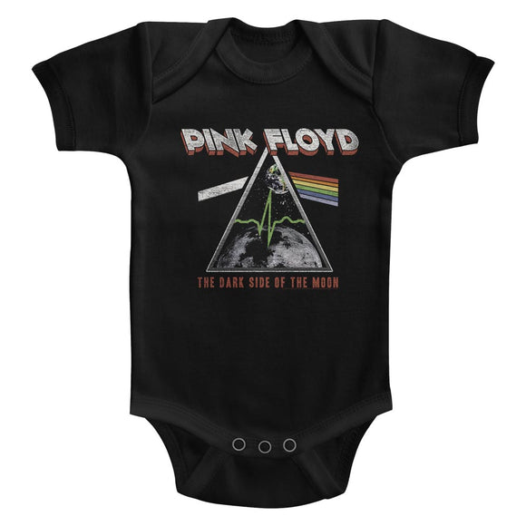 Pink Floyd Baby Romper The Dark Side of the Moon Galaxy in Prism Black - Yoga Clothing for You