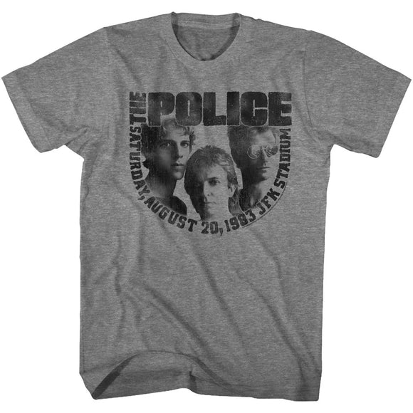 The Police T-Shirt 1983 JFK Stadium Concert Graphite Heather Tee - Yoga Clothing for You