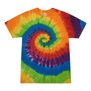 Tie Dye Multi Color Spiral Swirl Classic Fit Crewneck Short Sleeve T-shirt for Kids, Prism - Yoga Clothing for You