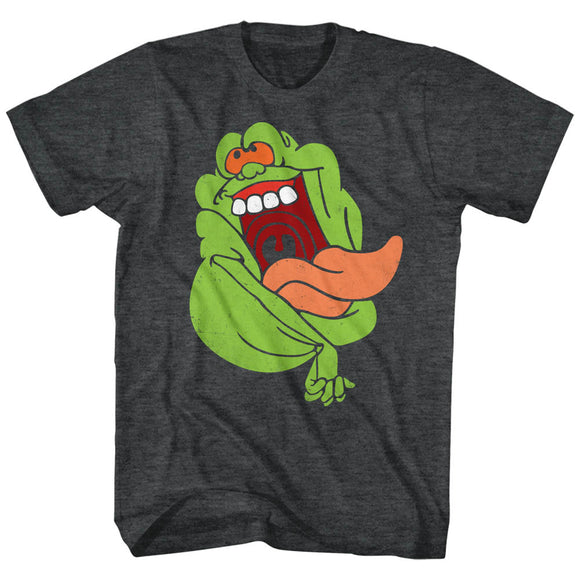 The Real Ghostbusters T-Shirt Slimer Black Heather Tee - Yoga Clothing for You