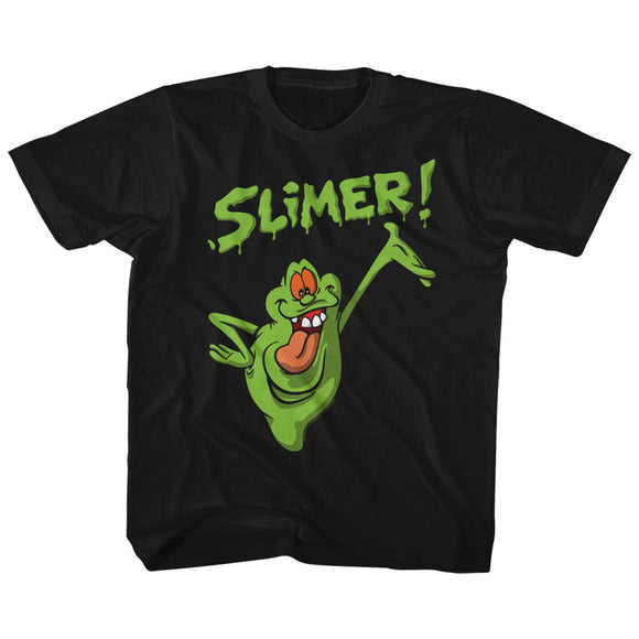 The Real Ghostbusters Kids T-Shirt Slimer Black Tee - Yoga Clothing for You