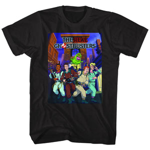 The Real Ghostbusters T-Shirt Poster Black Tee - Yoga Clothing for You