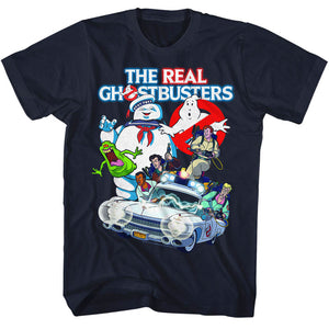 The Real Ghostbusters T-Shirt Collage Navy Tee - Yoga Clothing for You