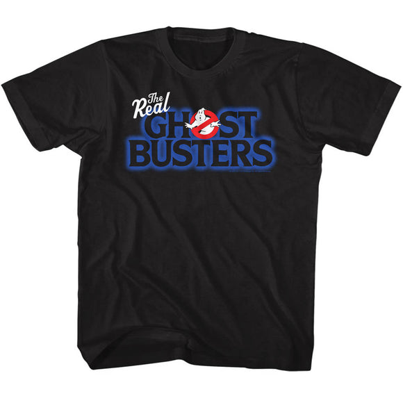 The Real Ghostbusters Kids T-Shirt Logo Black Tee - Yoga Clothing for You