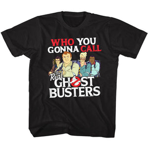 The Real Ghostbusters Kids T-Shirt Who You Gonna Call Black Tee - Yoga Clothing for You