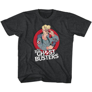 The Real Ghostbusters Kids T-Shirt Egon Spengler Black Heather Tee - Yoga Clothing for You