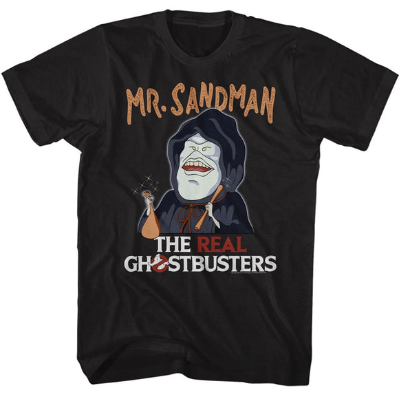 The Real Ghostbusters Tall T-Shirt Mr Sandman Black Tee - Yoga Clothing for You