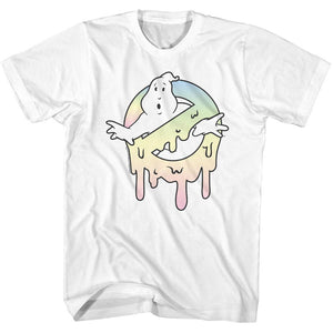 The Real Ghostbusters T-Shirt No Ghost Logo Pastel Slime White Tee - Yoga Clothing for You