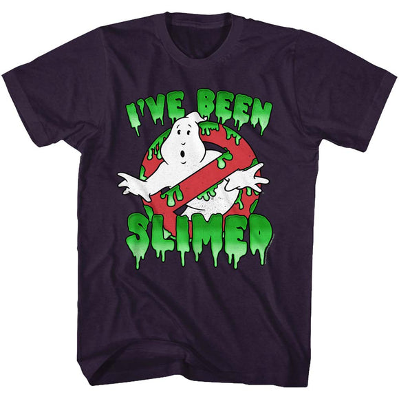 The Real Ghostbusters T-Shirt I've Been Slimed Blackberry Heather Tee - Yoga Clothing for You