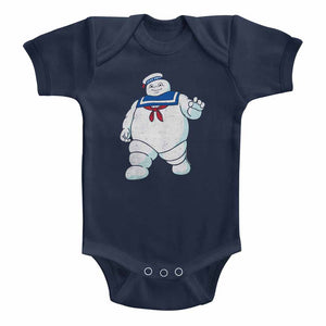 The Real Ghostbusters Infant Bodysuit Mr Stay Puft Navy Romper - Yoga Clothing for You
