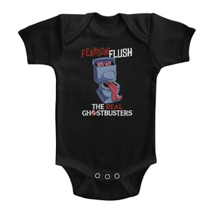The Real Ghostbusters Infant Bodysuit Fearsome Flush Black Romper - Yoga Clothing for You