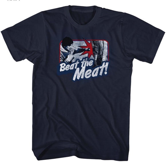 Rocky T-Shirt Beat The Meat Navy Tee - Yoga Clothing for You