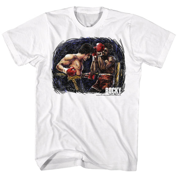 Rocky Tall T-Shirt VS Apollo Painting White Tee - Yoga Clothing for You