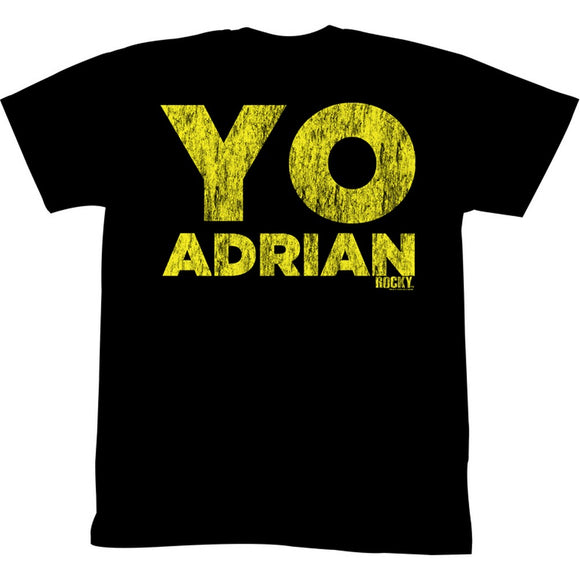 Rocky T-Shirt Distressed Yellow YO ADRIAN Black Tee - Yoga Clothing for You