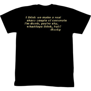 Rocky T-Shirt We Make A Real Sharp Couple Of Coconuts Black Tee - Yoga Clothing for You