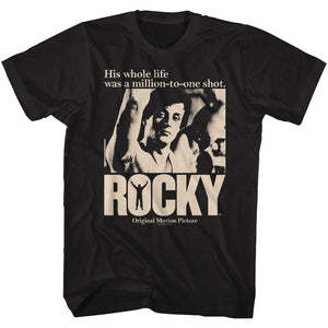 Rocky Tall T-Shirt Whole Life Was A Million To One Shot Black Tee - Yoga Clothing for You