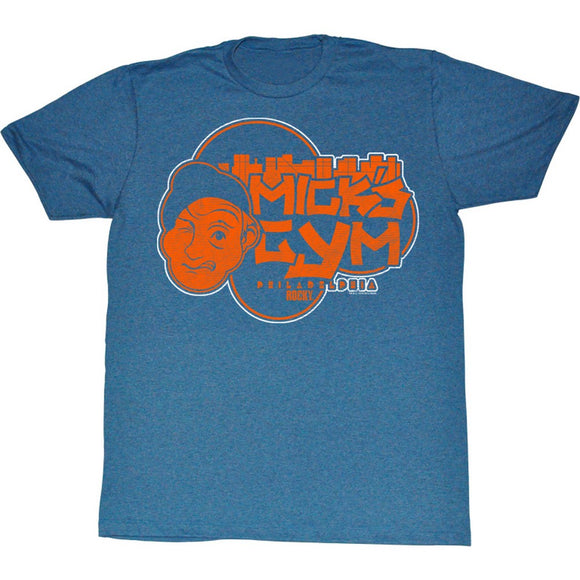 Rocky T-Shirt Micks Gym Orange Cartoon Pacific Blue Heather Tee - Yoga Clothing for You