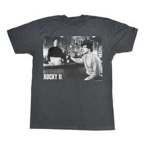 Rocky T-Shirt At The Bar Drinking Beer Black Heather Tee - Yoga Clothing for You