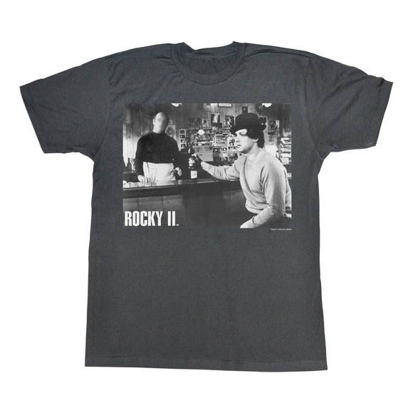 Rocky T-Shirt At The Bar Drinking Beer Black Heather Tee - Yoga Clothing for You