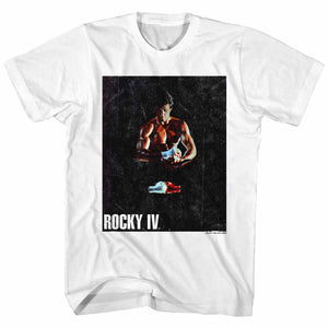 Rocky Tall T-Shirt Distressed Wrapping Wrists Portrait White Tee - Yoga Clothing for You