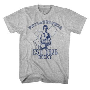 Rocky T-Shirt Philadelphia State Est 1976 Gray Heather Tee - Yoga Clothing for You