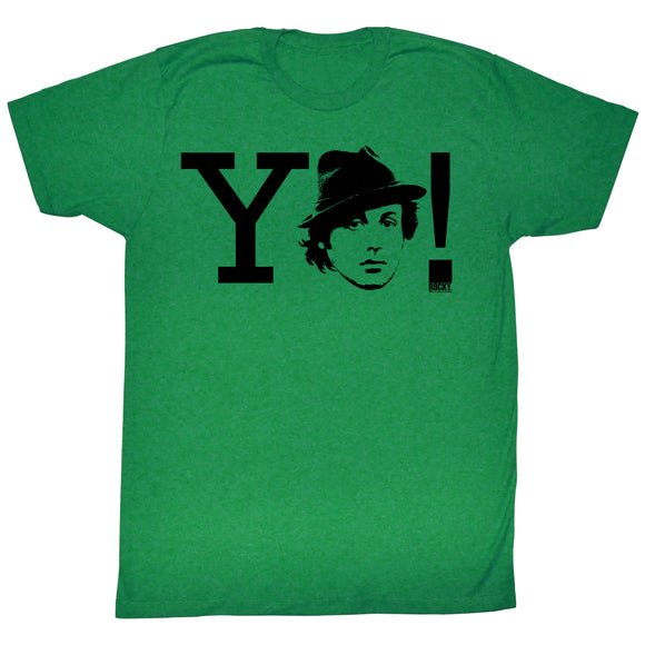 Rocky T-Shirt Yo! Face Kelly Green Tee - Yoga Clothing for You