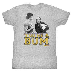 Rocky Tall T-Shirt Mick You're A Bum Gray Heather Tee - Yoga Clothing for You