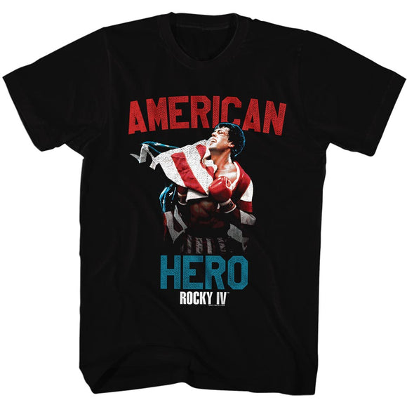 Rocky Tall T-Shirt Distressed American Hero Black Tee - Yoga Clothing for You