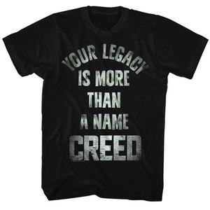Rocky Your Legacy Is More Than A Name Creed Black Tall T-shirt