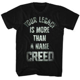 Rocky Your Legacy Is More Than A Name Creed Black Tall T-shirt
