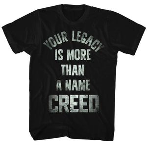 Creed Tall T-Shirt Your Legacy Is More Than A Name Black Tee - Yoga Clothing for You