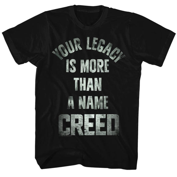 Creed Tall T-Shirt Your Legacy Is More Than A Name Black Tee - Yoga Clothing for You