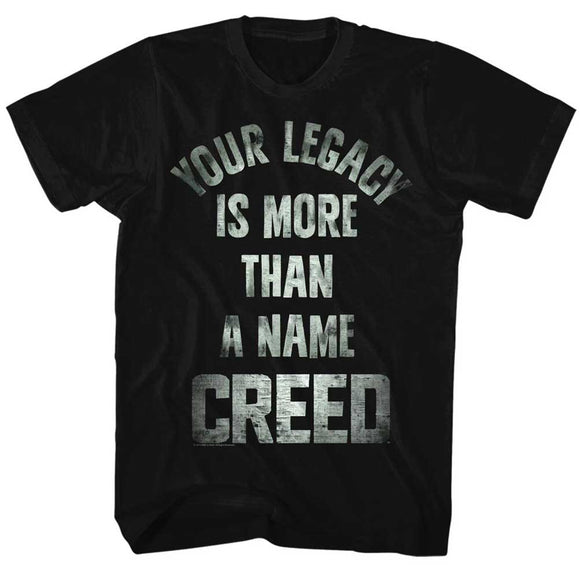 Rocky Your Legacy Is More Than A Name Creed Black T-shirt