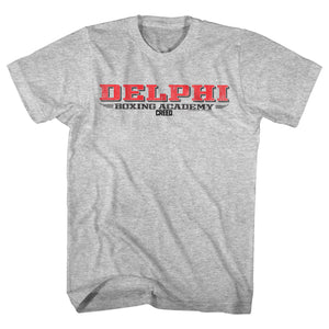 Creed Tall T-Shirt Distressed Delphi Boxing Academy Gray Heather Tee - Yoga Clothing for You