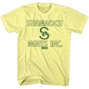 Creed T-Shirt Shamrock Meats Inc Yellow Heather Tee - Yoga Clothing for You