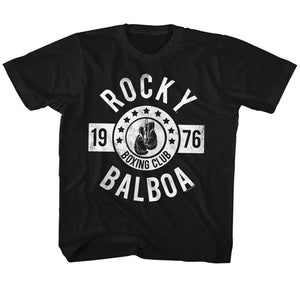 Rocky Kids T-Shirt 1976 Boxing Club Black Tee - Yoga Clothing for You