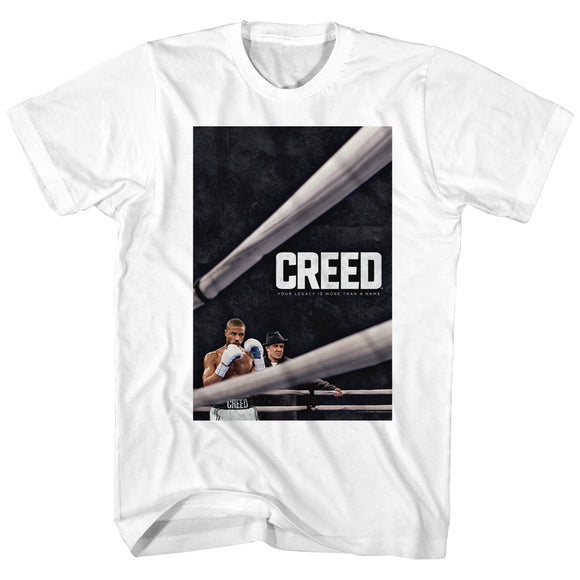 Creed Tall T-Shirt Poster Corner Of Ring White Tee - Yoga Clothing for You