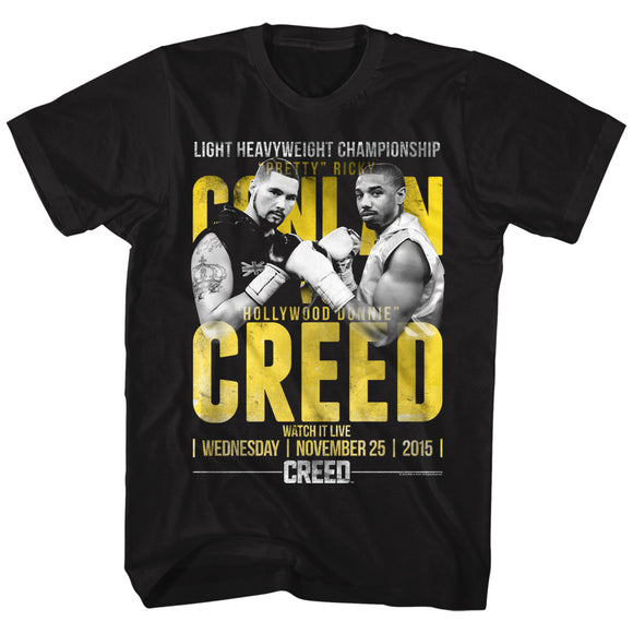 Creed Tall T-Shirt VS Conlan Poster Black Tee - Yoga Clothing for You