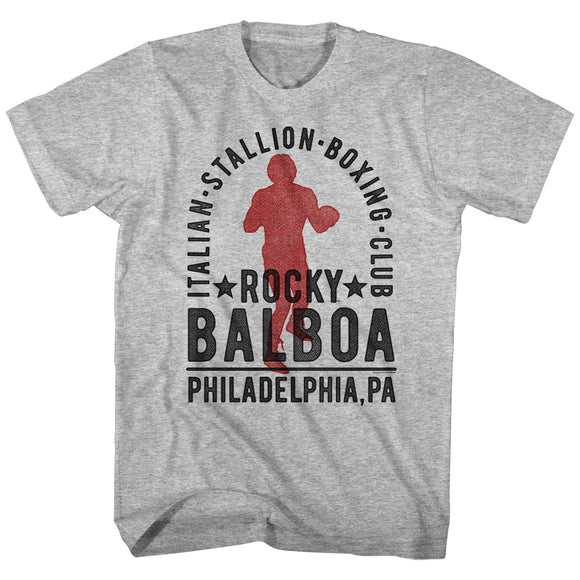 Rocky T-Shirt Italian Stallion Boxing Club Gray Heather Tee - Yoga Clothing for You